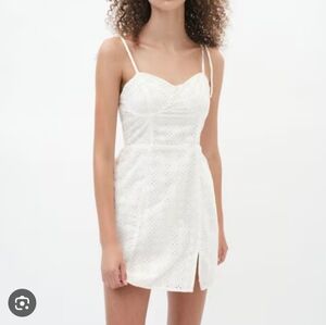 Aeropostal Cotton Eyelet Dress Size XS Off White Flirty & Fun